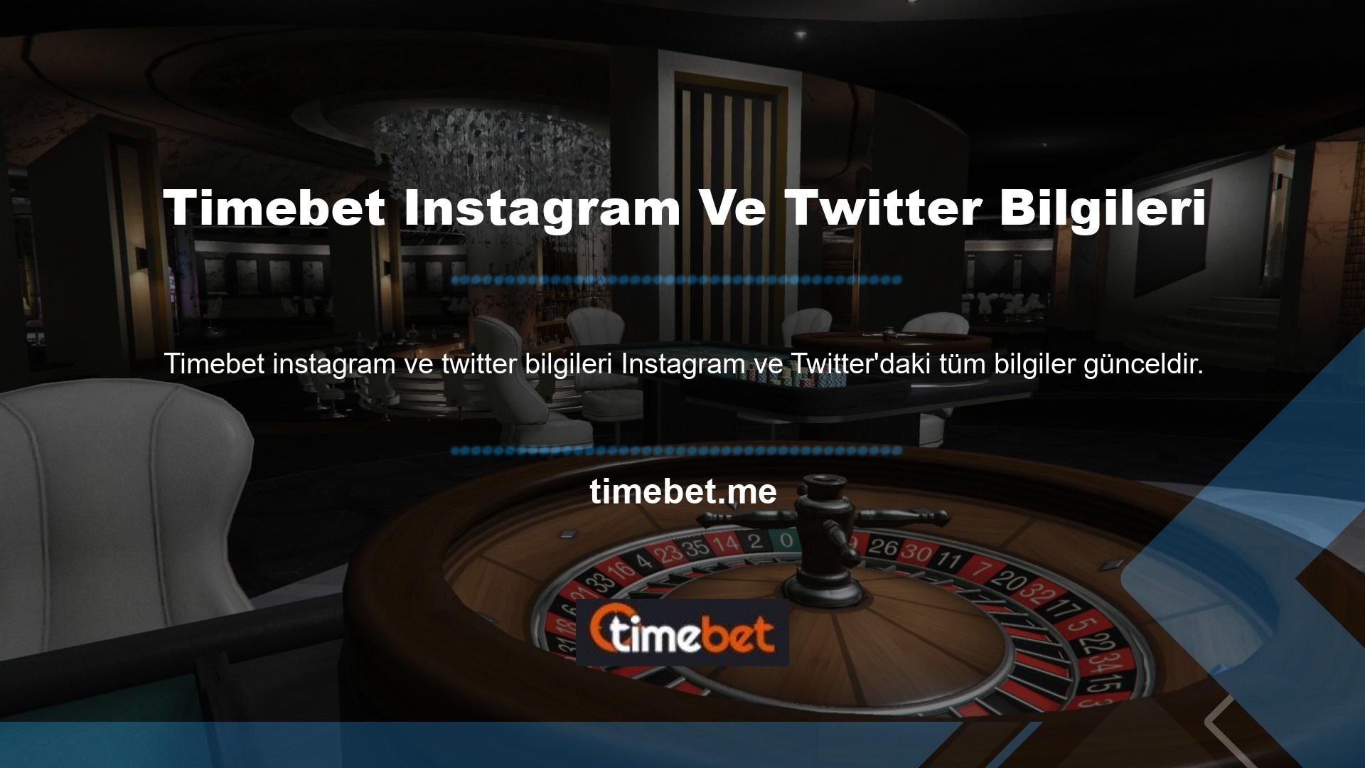 Timebet Instagram Twitter hakkında bilgiler Oyunlar, oranlar, bonuslar ve daha fazlasını içerir